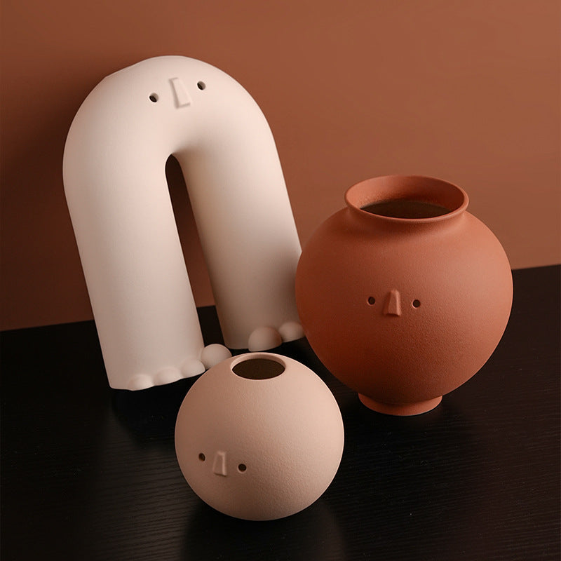 Vase en céramique Jifeng, ornements haut de gamme, décorations pour la maison, le salon, le porche, le bureau, l'art, les compositions florales