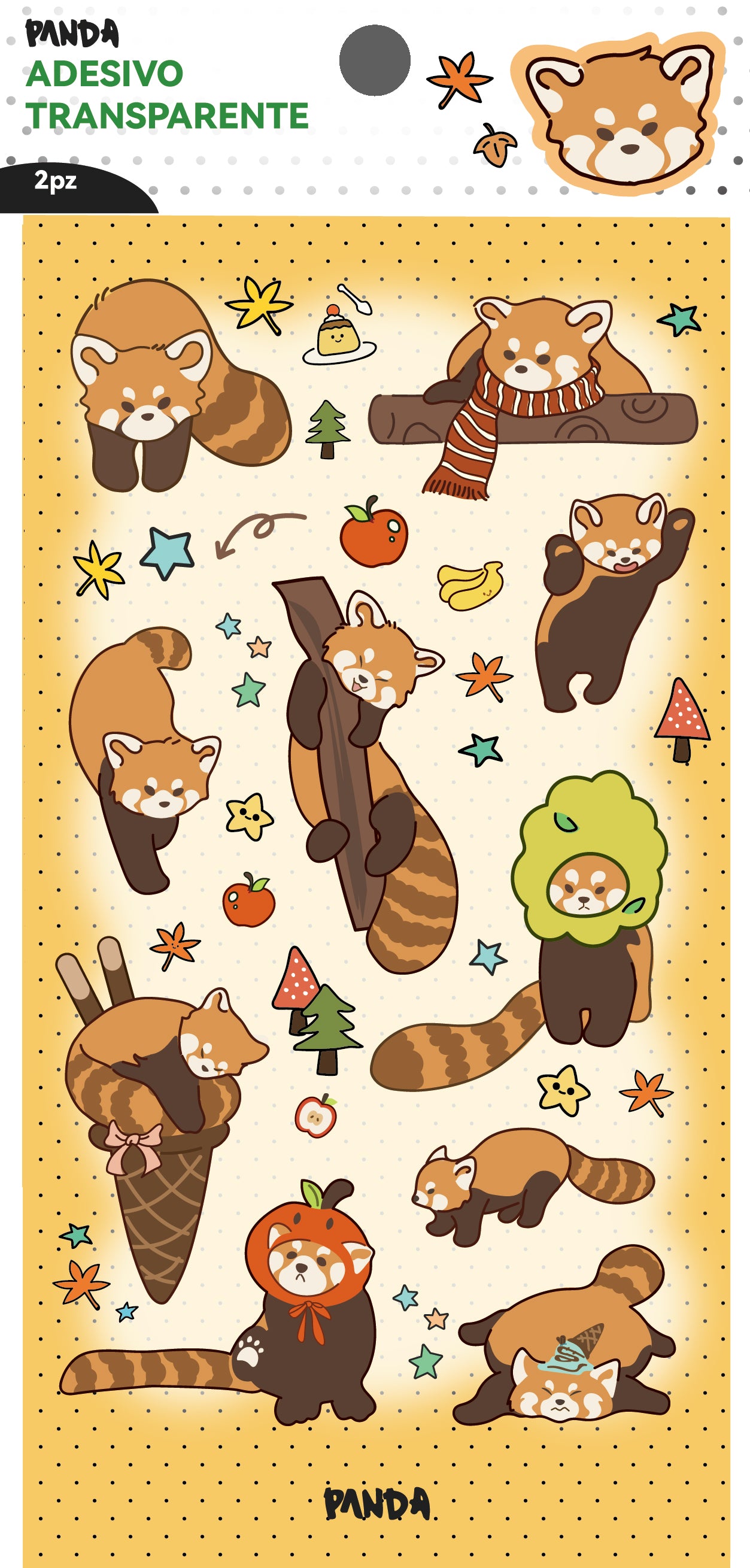 Adesivo IP del marchio PANDA Panda rosso