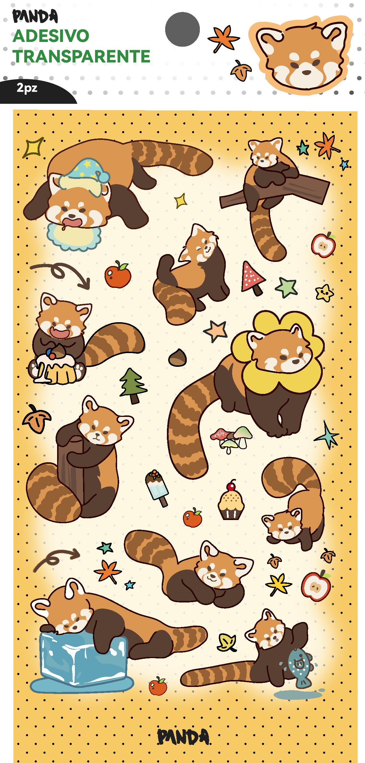 Adesivo IP del marchio PANDA Panda rosso