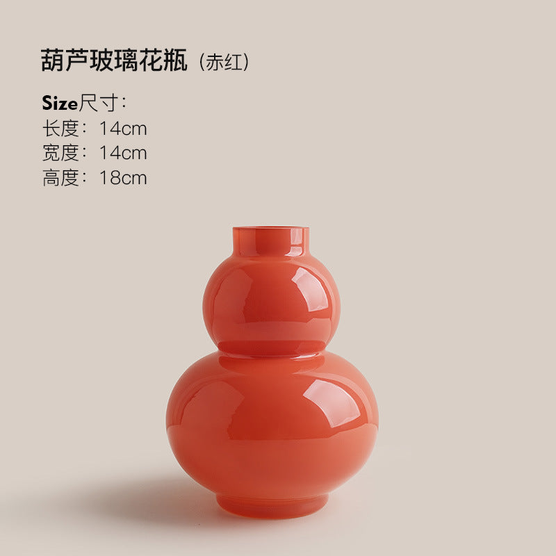 Cream style vase decoration living room high-end creative glass gourd hydroponic flower table decorations