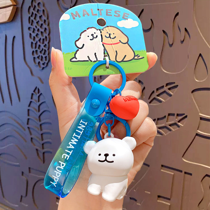 Portachiavi Line Puppy – Seduto, Bianco