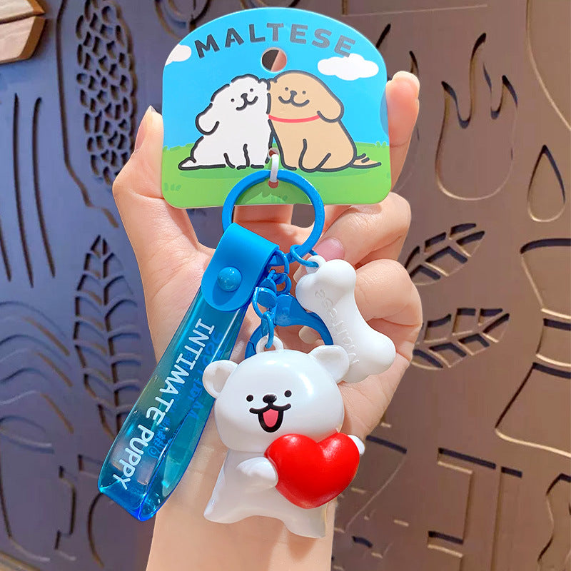 Authentic Line Puppy Stickers - Heart White