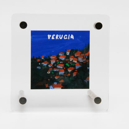 Serie Periferica Perugia dipinto acrilico appeso Blue