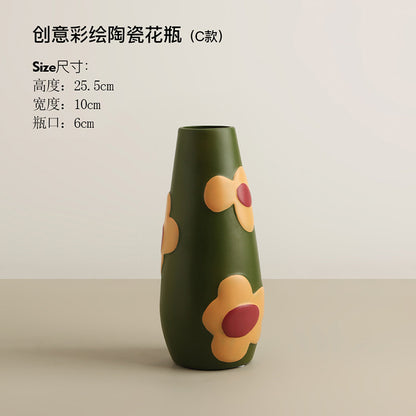 Ornamenti creativi in ​​ceramica dipinta in stile Wabi-sabi, per composizioni floreali in soggiorno, per porta TV, per veranda