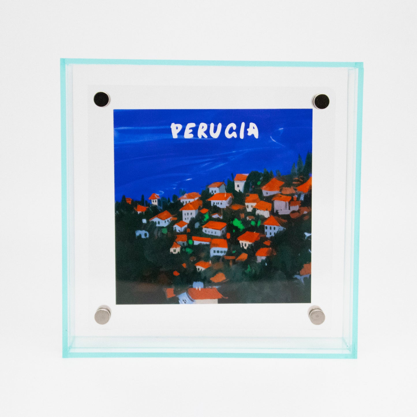 Serie Periferica Perugia dipinto acrilico appeso blue
