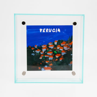 Serie Periferica Perugia dipinto acrilico appeso blue