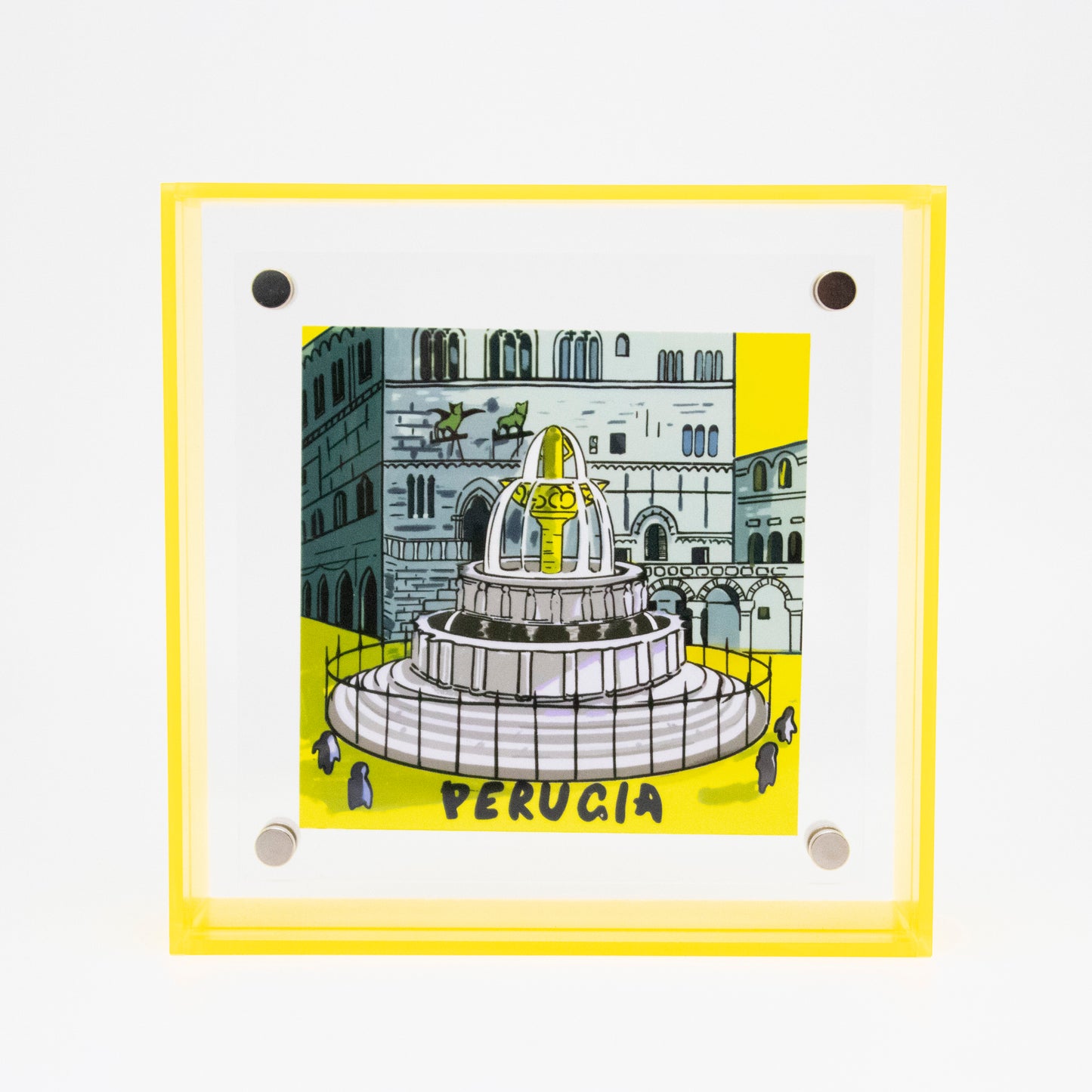 Serie Periferica Perugia dipinto acrilico appeso Yellow