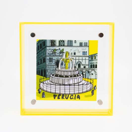 Serie Periferica Perugia dipinto acrilico appeso Yellow