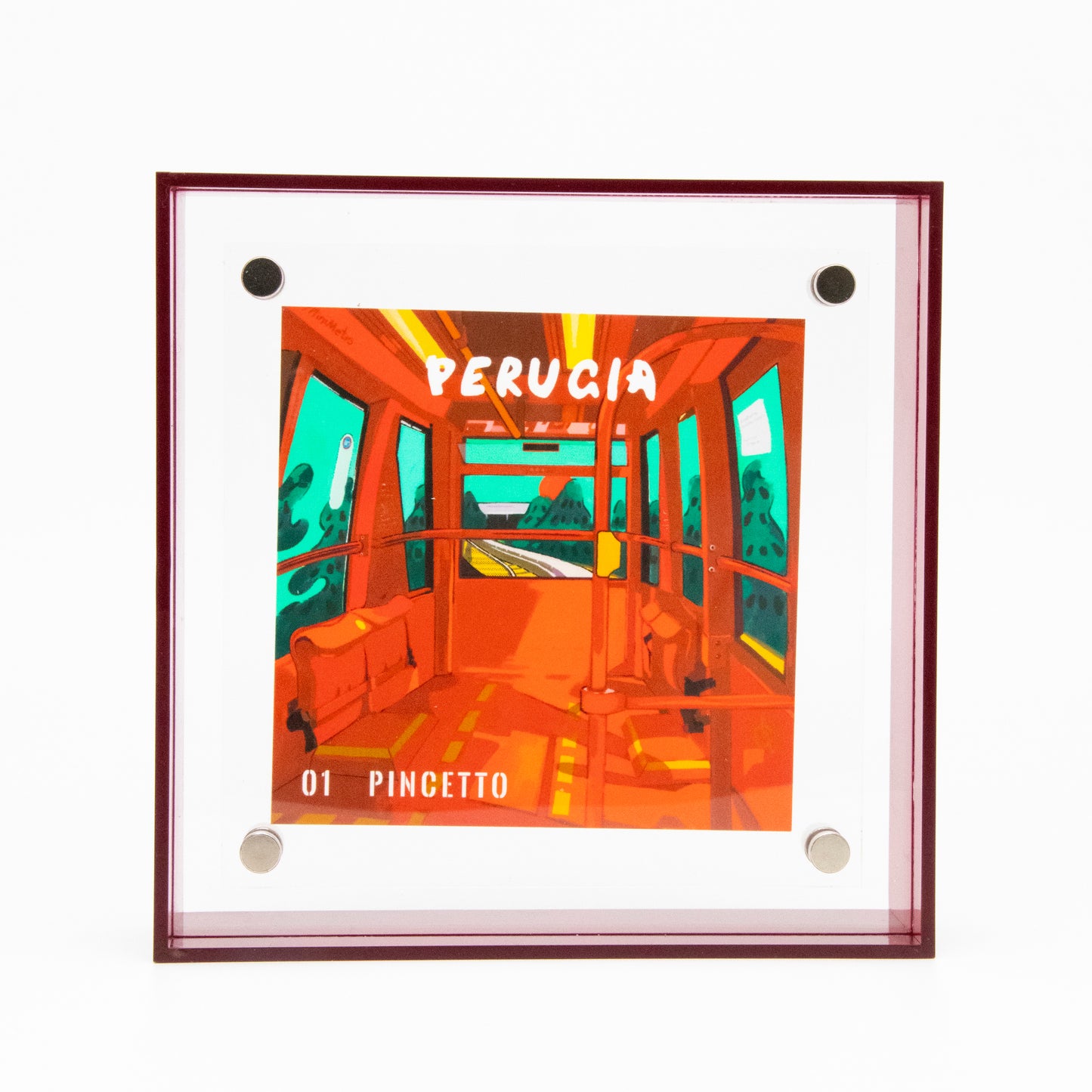 Serie Periferica Perugia dipinto acrilico appeso Red