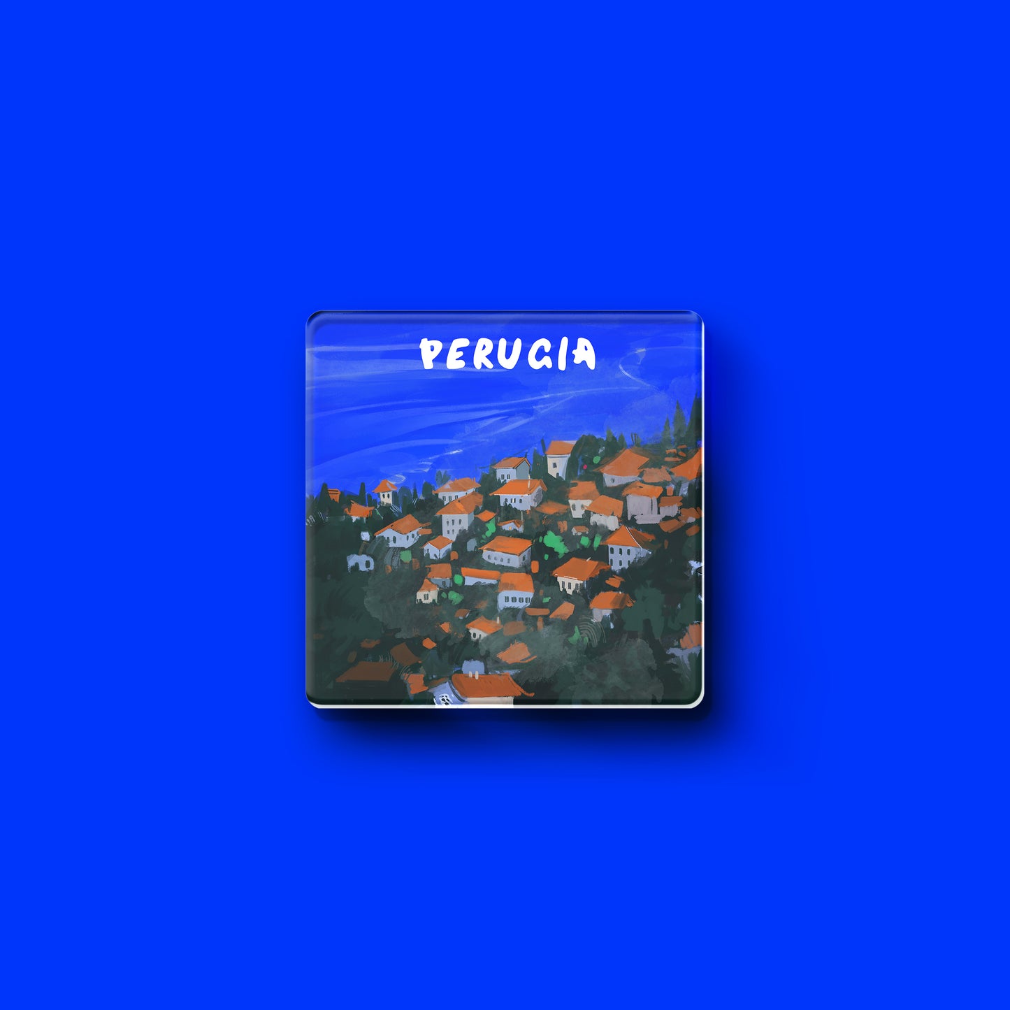 serie città perugia prodotti culturali e creativi magneti da frigorifero in acrilico Blue