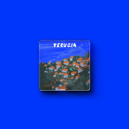 serie città perugia prodotti culturali e creativi magneti da frigorifero in acrilico Blue