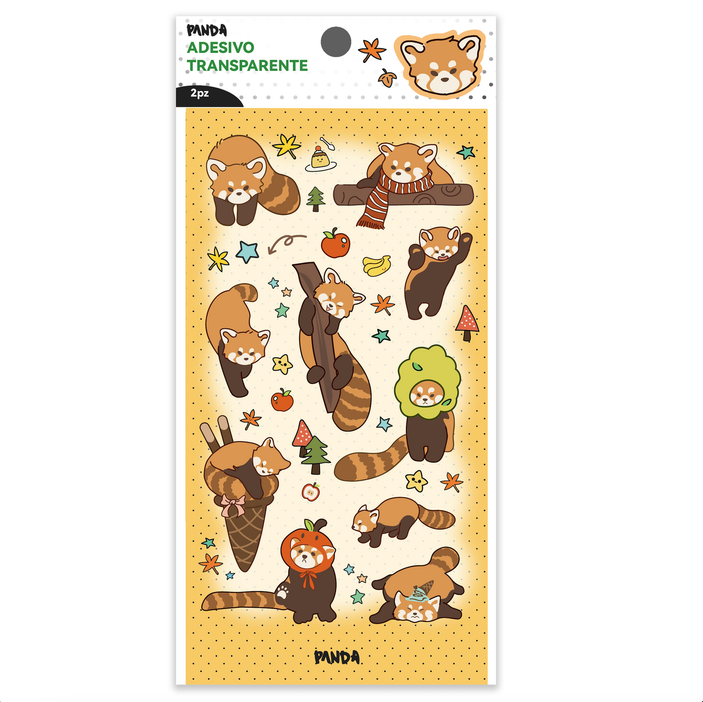 Adesivo IP del marchio PANDA  Panda rosso