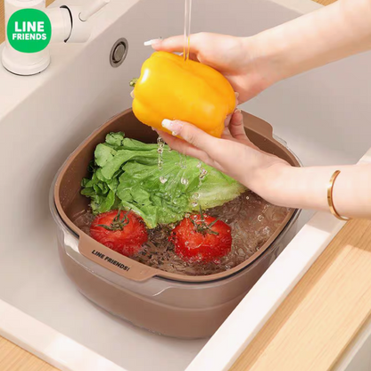 LINE Kitchen Drain Storage Basket-BROWN