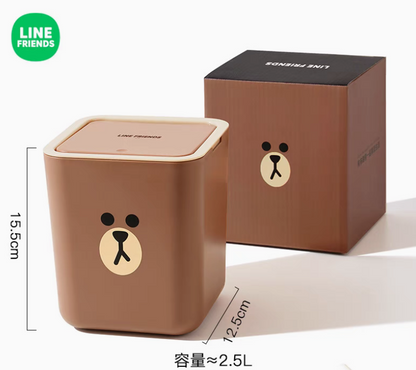 Push-type desktop trash can-BROWN