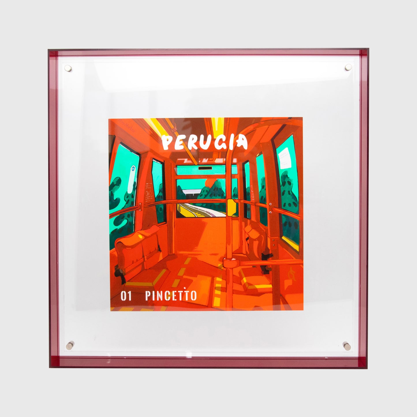 Serie Periferica Perugia dipinto acrilico appeso Red 40cm