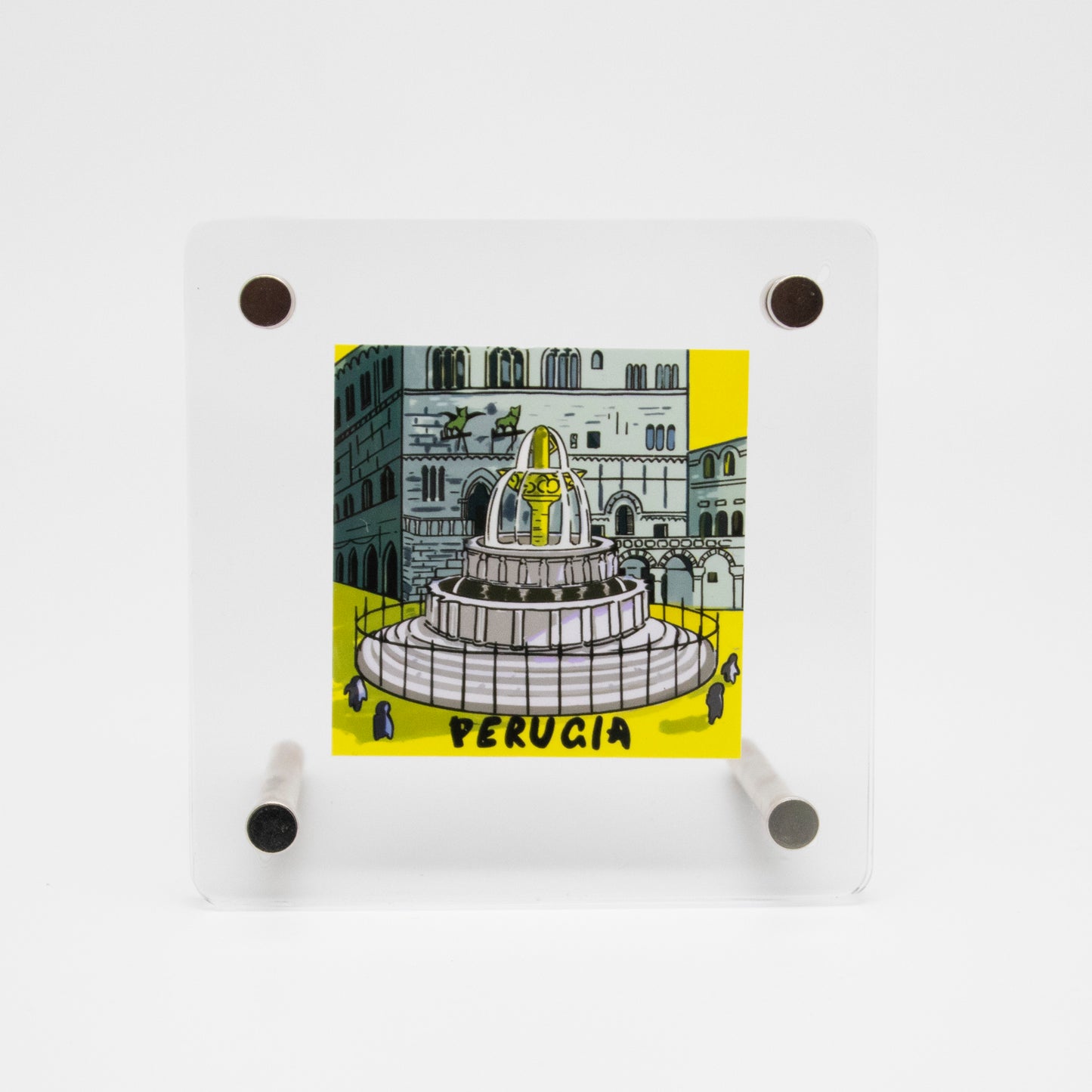 Serie Periferica Perugia dipinto acrilico appeso Yellow