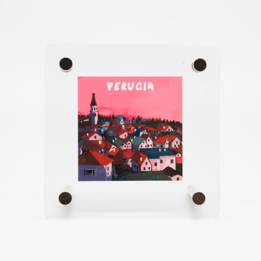 Serie Periferica Perugia dipinto acrilico appeso Pink