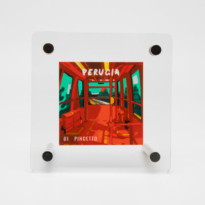 Serie Periferica Perugia dipinto acrilico appeso Red