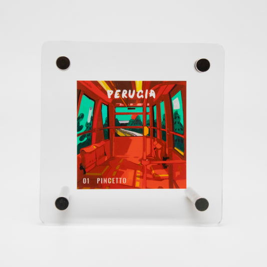Serie Periferica Perugia dipinto acrilico appeso Red