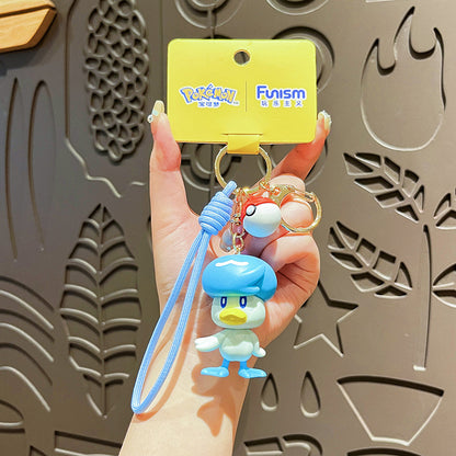Genuine Pokémon Adventure Keychain Cute Cartoon Fire Crocodile Doll Couple Bag Pendant Small Gift