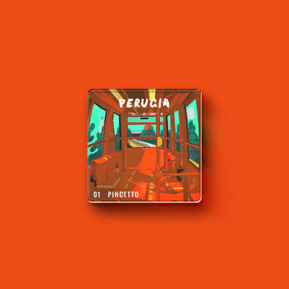 serie città perugia prodotti culturali e creativi magneti da frigorifero in acrilico Red