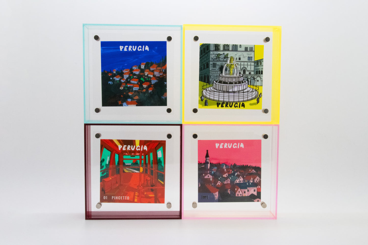 Serie Periferica Perugia dipinto acrilico appeso blue