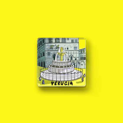 serie città perugia prodotti culturali e creativi magneti da frigorifero in acrilico Yellow