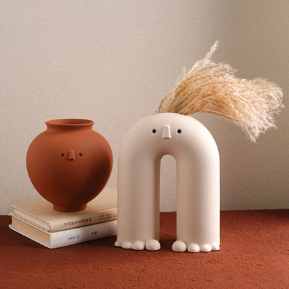 Jifeng ceramic vase high-end ornaments home living room porch desktop art flower arrangement decorations