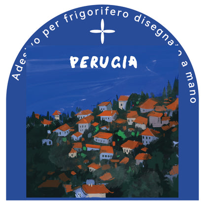 serie città perugia prodotti culturali e creativi magneti da frigorifero in acrilico Blue