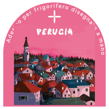 serie città perugia prodotti culturali e creativi magneti da frigorifero in acrilico Pink