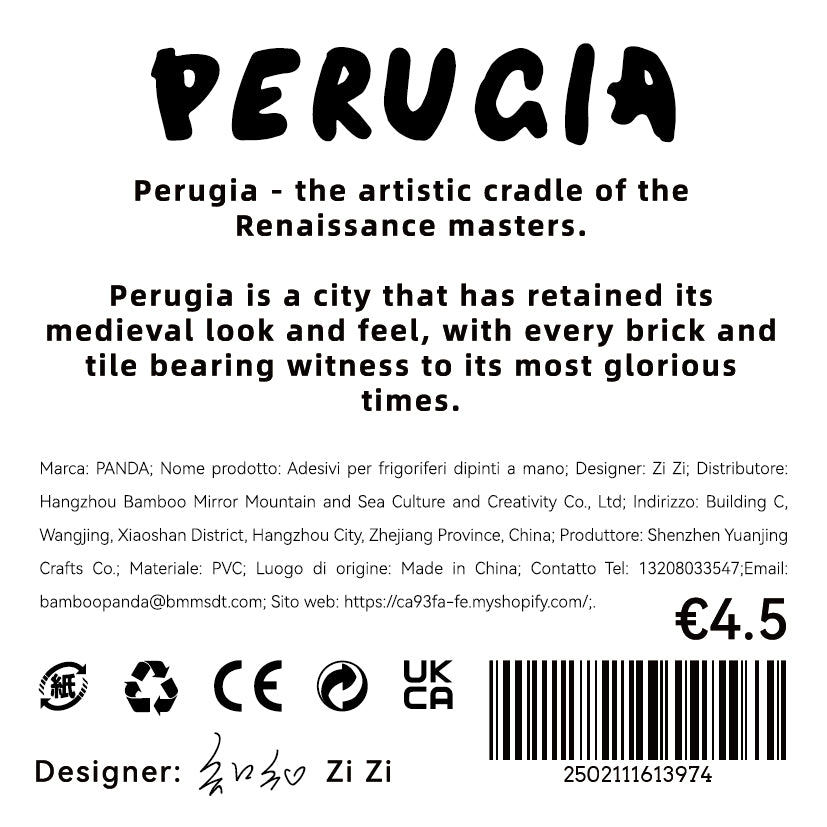 serie città perugia prodotti culturali e creativi magneti da frigorifero in acrilico Red