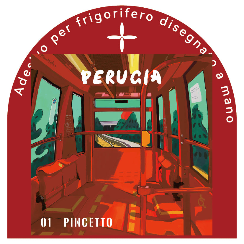 serie città perugia prodotti culturali e creativi magneti da frigorifero in acrilico Red