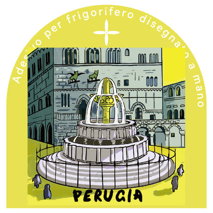 serie città perugia prodotti culturali e creativi magneti da frigorifero in acrilico Yellow