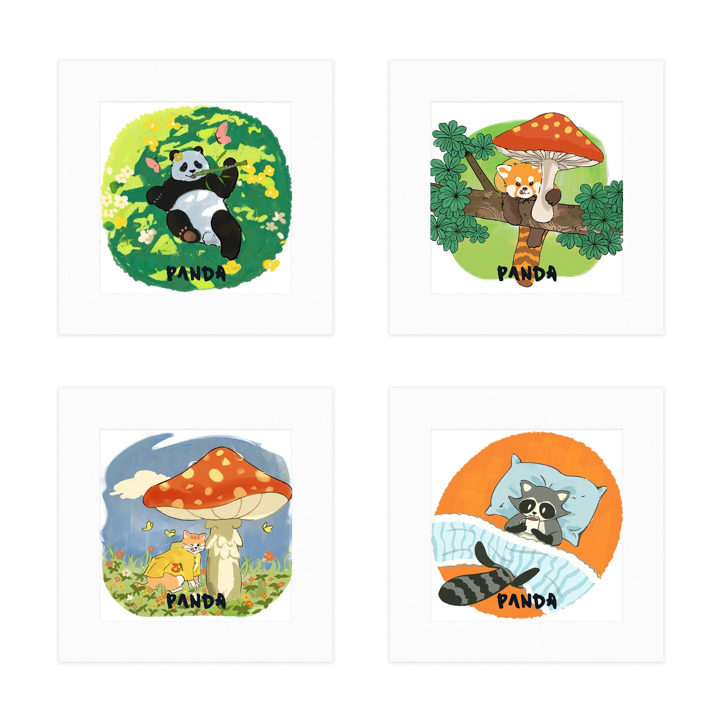 Cadre photo en carton avec illustrations d'animaux de marque Panda IP 16,7 cm x 16,7 cm