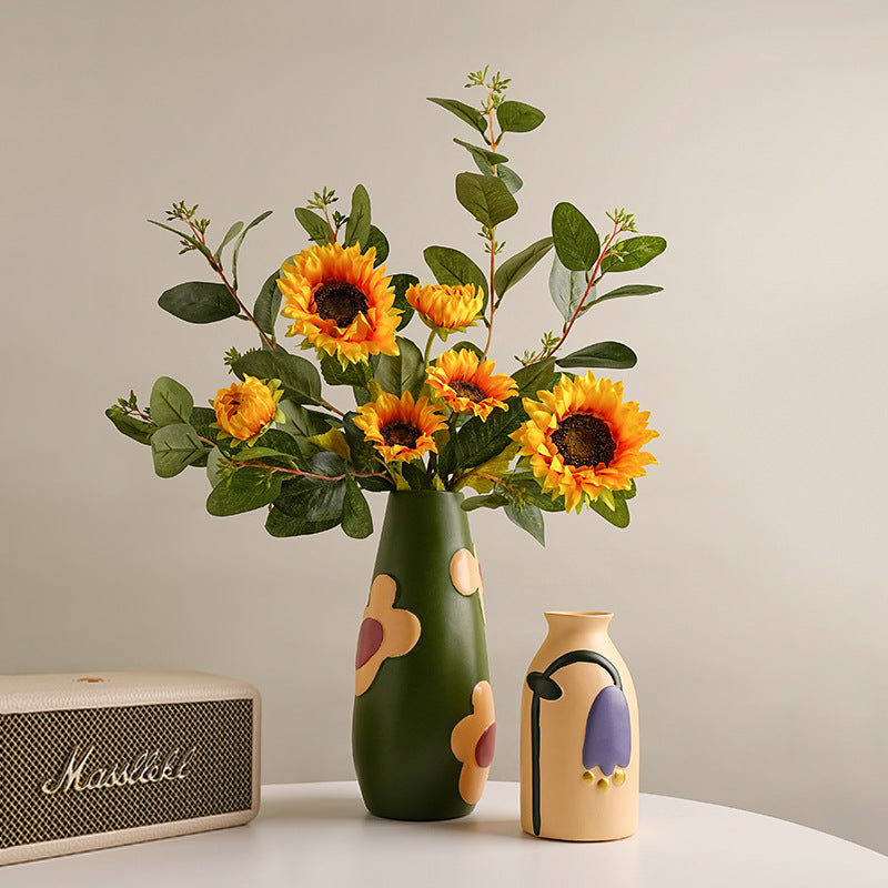 Ornamenti creativi in ​​ceramica dipinta in stile Wabi-sabi, per composizioni floreali in soggiorno, per porta TV, per veranda