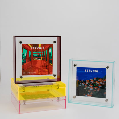 Serie Periferica Perugia dipinto acrilico appeso blue