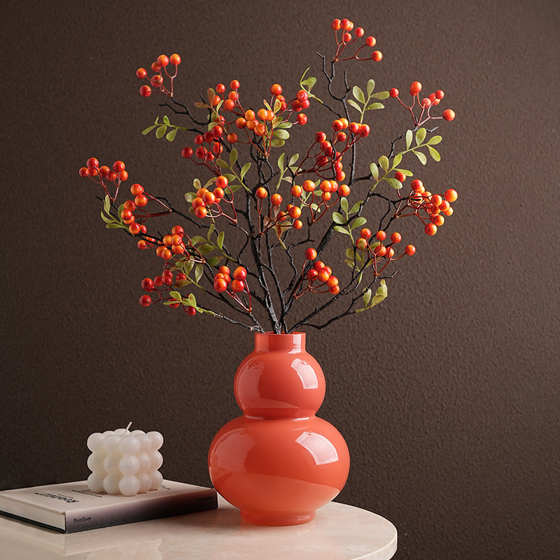 Decorazione in vaso in stile crema per soggiorno, decorazioni da tavolo con fiori idroponici in vetro di alta qualità e creatività.