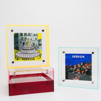 Serie Periferica Perugia dipinto acrilico appeso blue