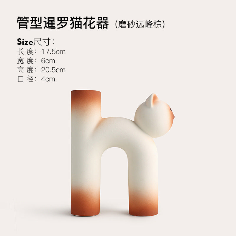 Creative French ceramic vase ornaments living room flower arrangement home dining table porch desktop cream style decoration