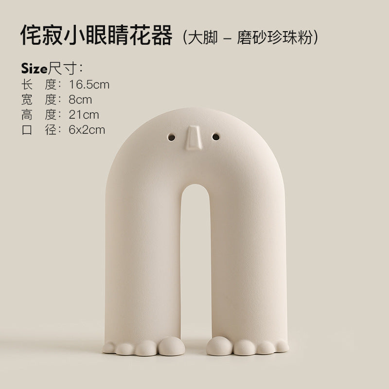 Jifeng ceramic vase high-end ornaments home living room porch desktop art flower arrangement decorations