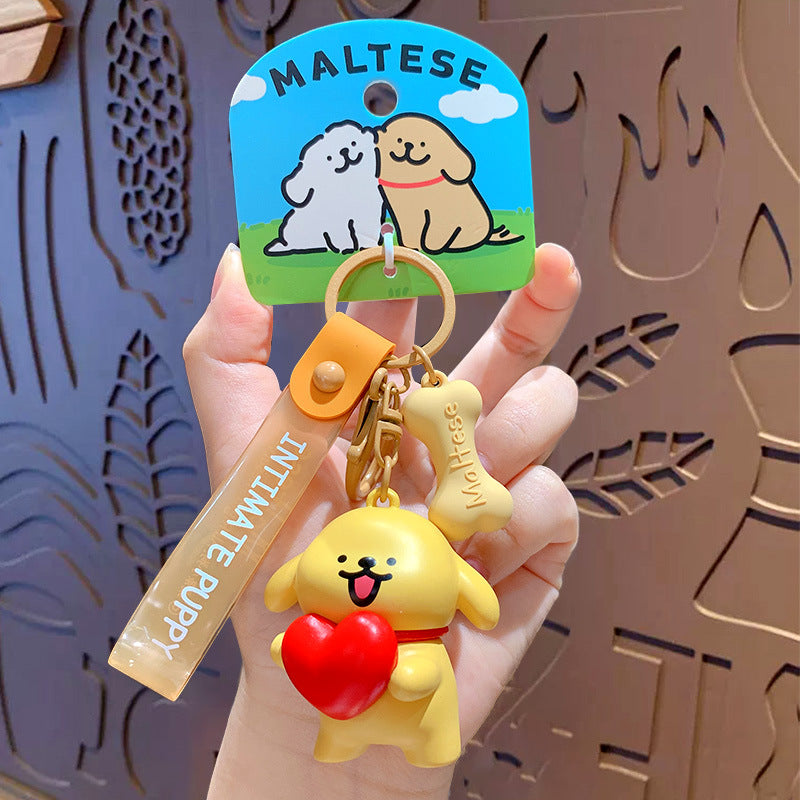 Authentic Line Puppy Stickers - Heart Brown