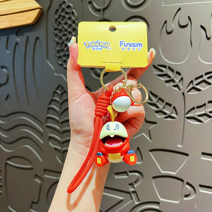 Genuine Pokémon Adventure Keychain Cute Cartoon Fire Crocodile Doll Couple Bag Pendant Small Gift