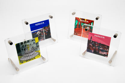 Serie Periferica Perugia dipinto acrilico appeso Blue