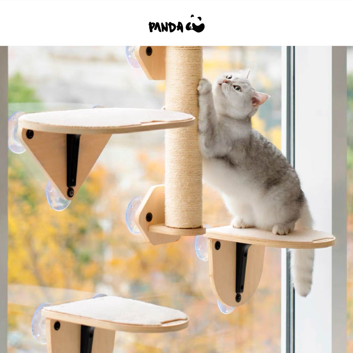 QM041 Set of 3 Cat Window Scratching Post