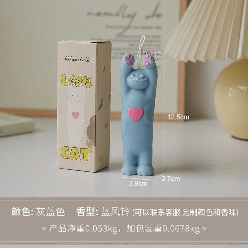 Raise your hand cat candle
