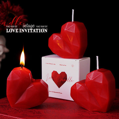 Geometric love candle