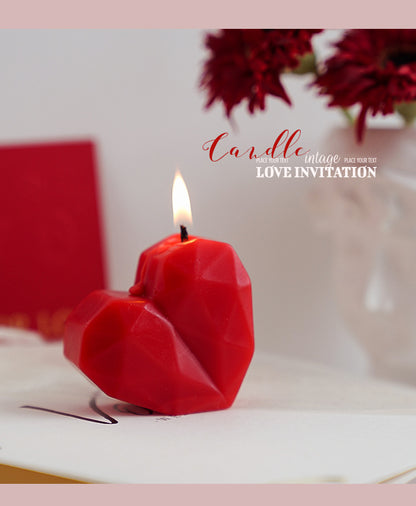Geometric love candle