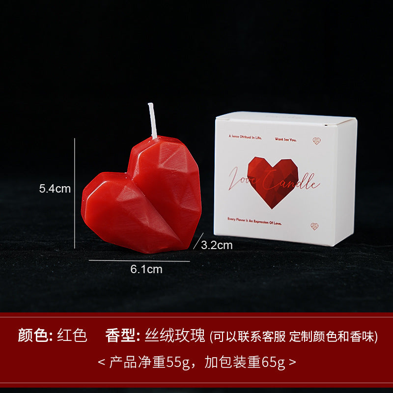 Geometric love candle