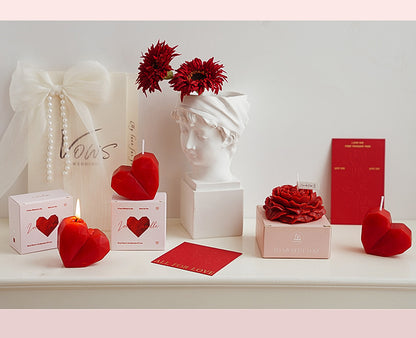 Geometric love candle