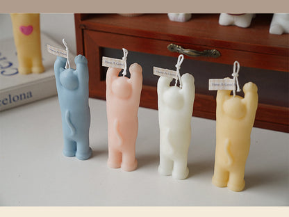 Raise your hand cat candle